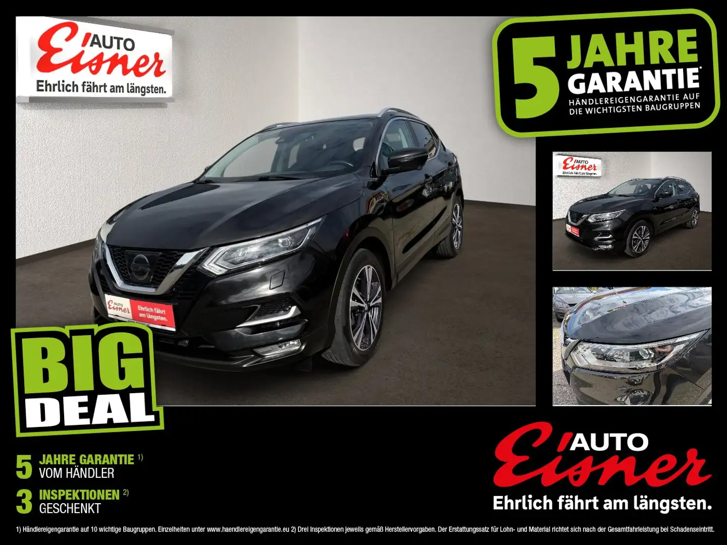 Nissan Qashqai 1.2 DIG-T N-Connecta 2xKlima Facelift LM Schwarz - 1