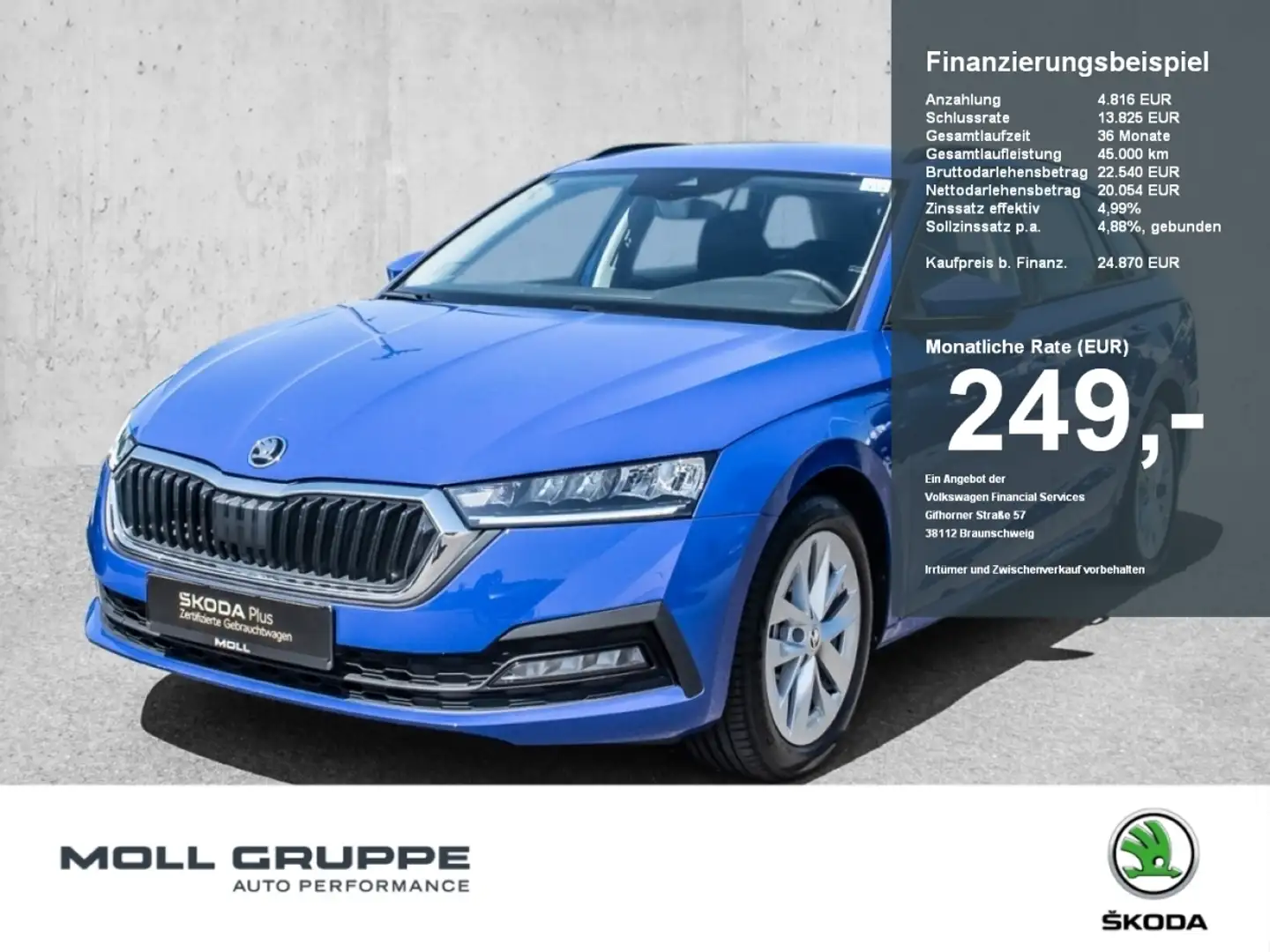 Skoda Octavia Combi 1.4 eTSI DSG Ambition LED FLA Niebieski - 1