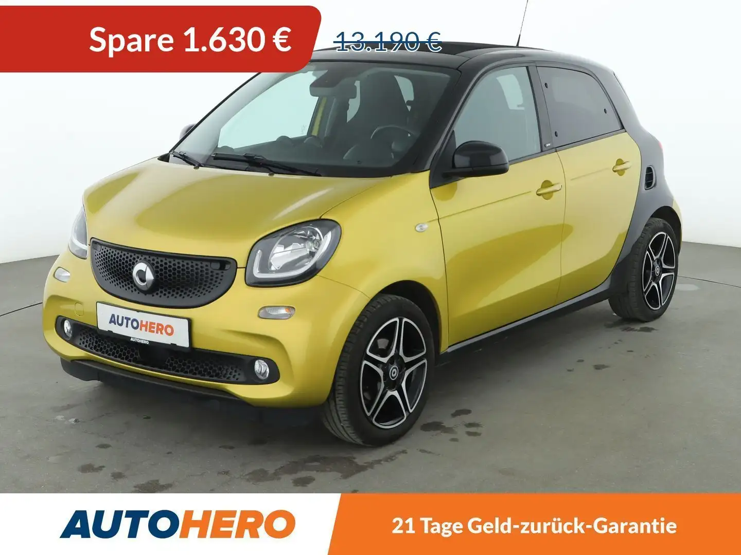 smart forFour 0.9 Turbo Prime Aut.*NAVI*TEMPO*SHZ*KLIMA* Gelb - 1