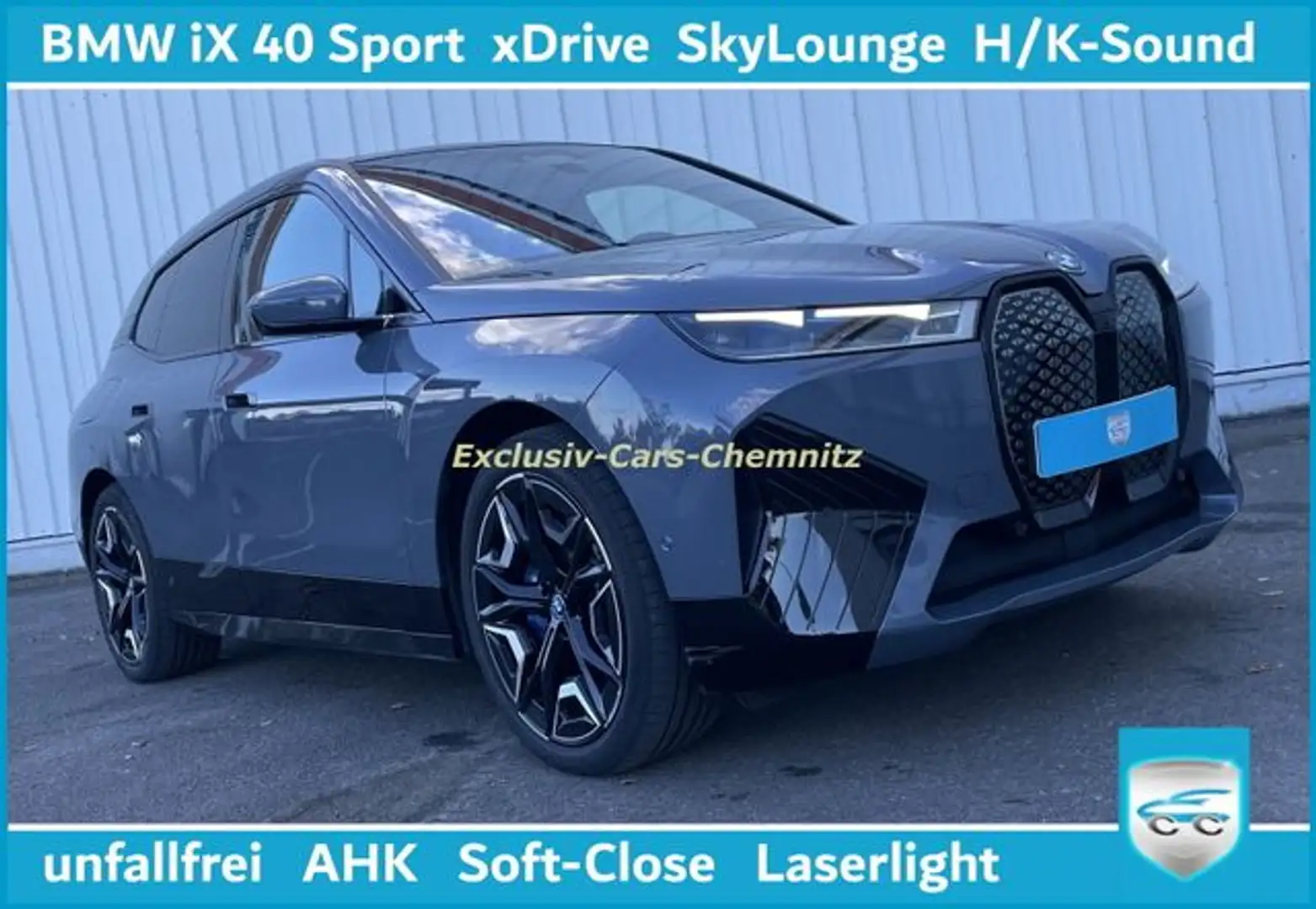 BMW iX 40 xDrive Sport AHK H/K Garantie unfallfrei I Gris - 1