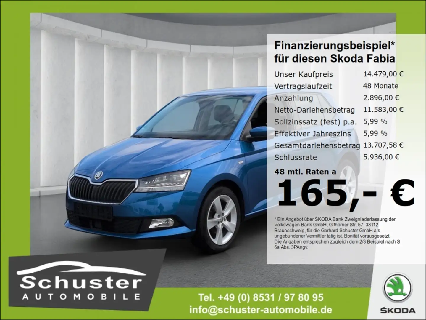 Skoda Fabia SOLEIL 1.0TSI*LED ACC SHZ PDCv+h SmartLink Blue - 1