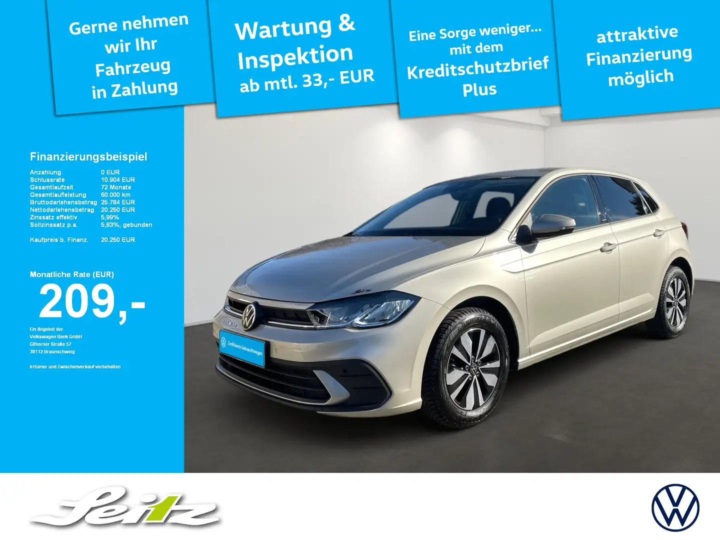 Volkswagen Polo VI 1.0 TSI Move *BEATS*LED*PARKSENSOR*SITZH* Zilver - 1