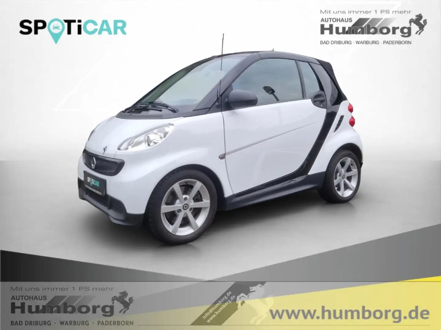 smart forTwo Micro Hybrid Drive cabrio pure El. Verdeck Klimaau Weiß - 1