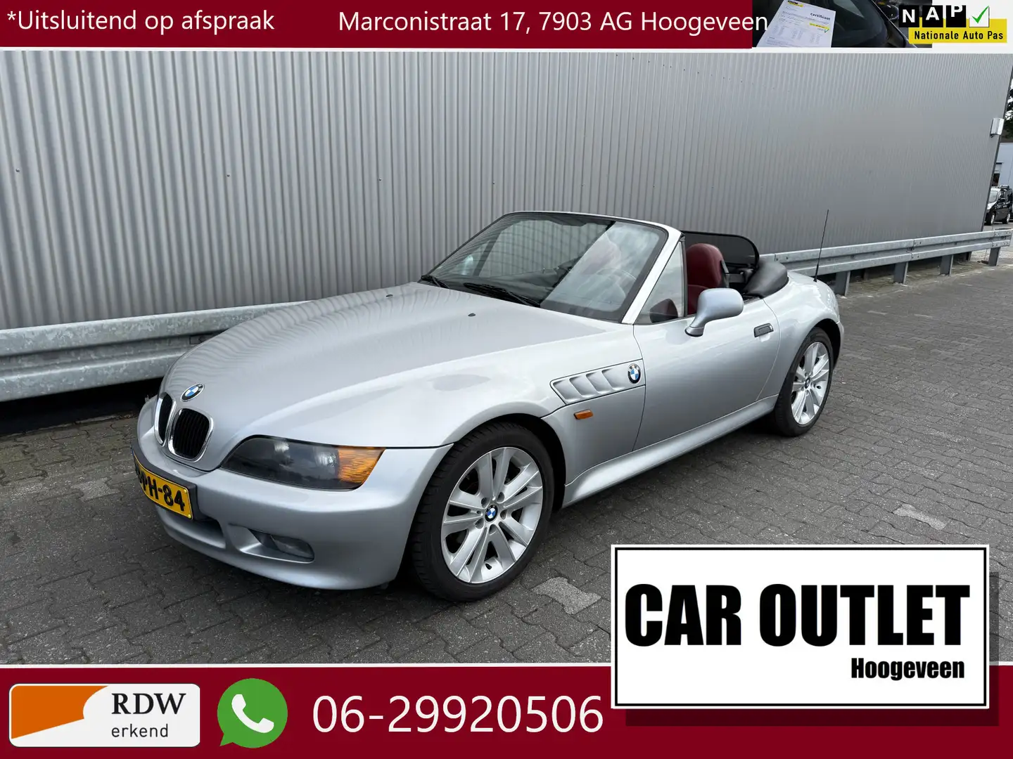 BMW Z3 Roadster 1.9 147Dkm NAP! LM Rood Leer --Inruil Mog Grijs - 1