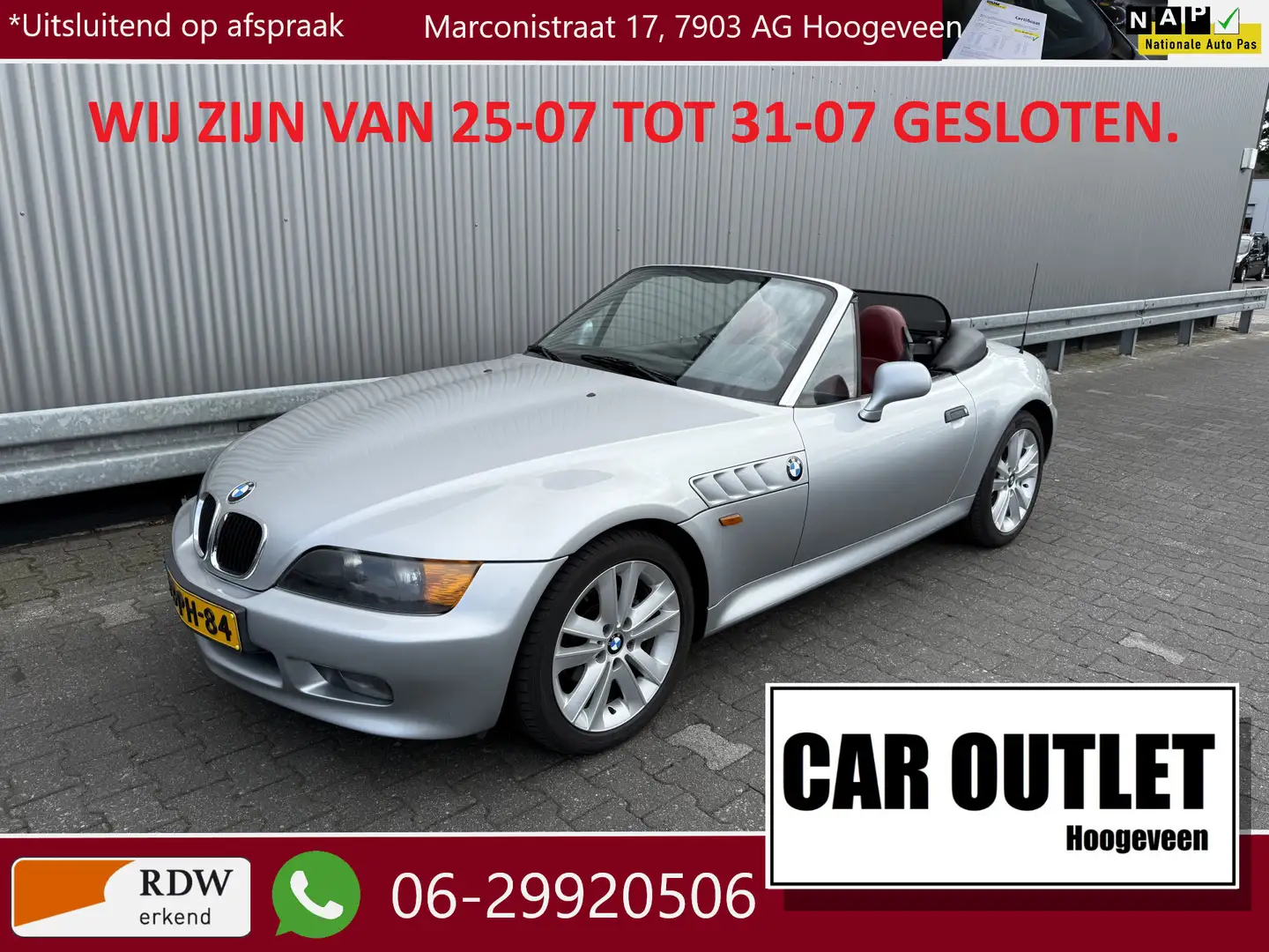 BMW Z3 Roadster 1.9 147Dkm NAP! LM Rood Leer --Inruil Mog Gris - 1