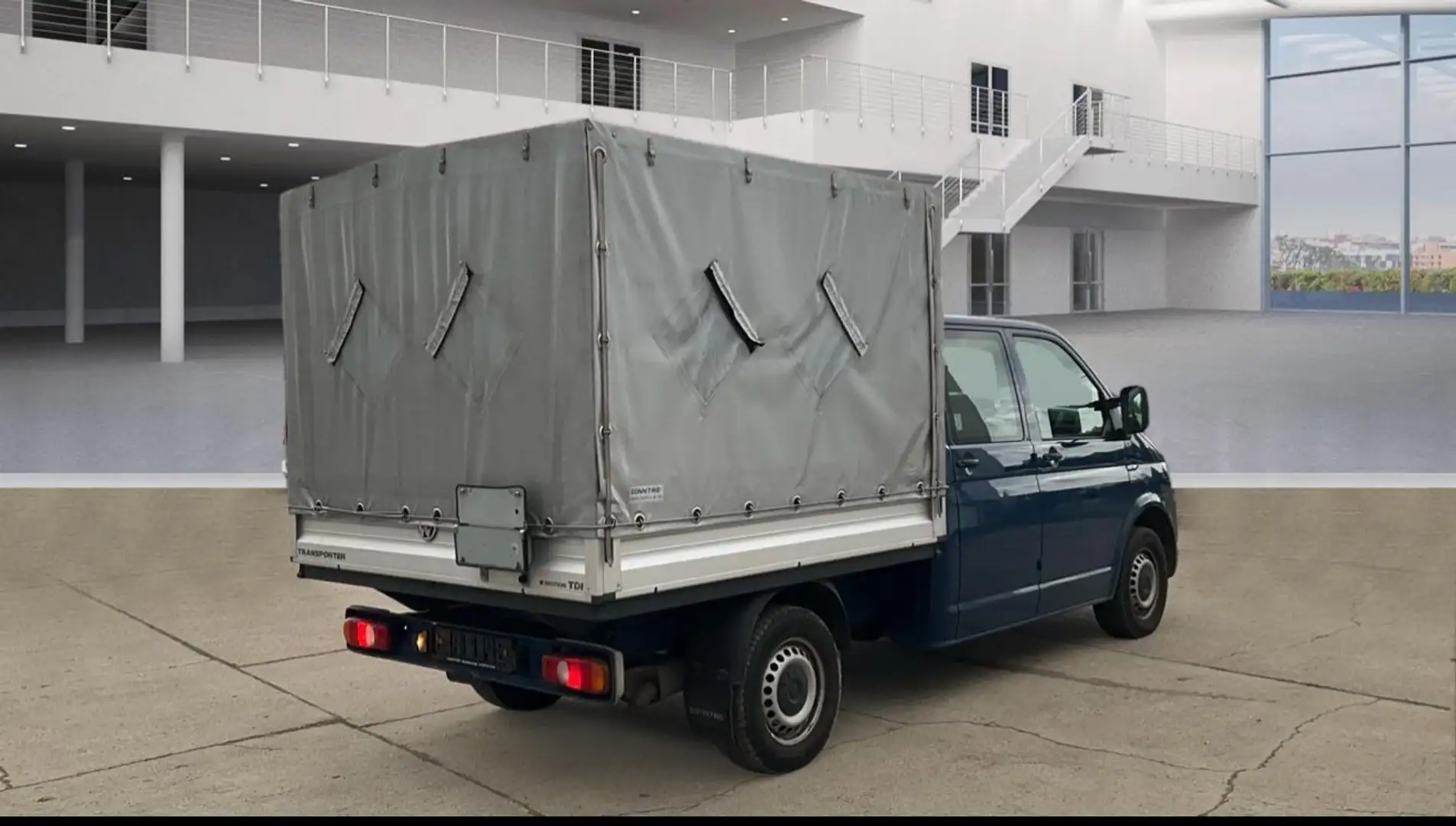 Volkswagen T6 Transporter Pritsche DOKA KLIMA LANG 4MOTION Blau - 2