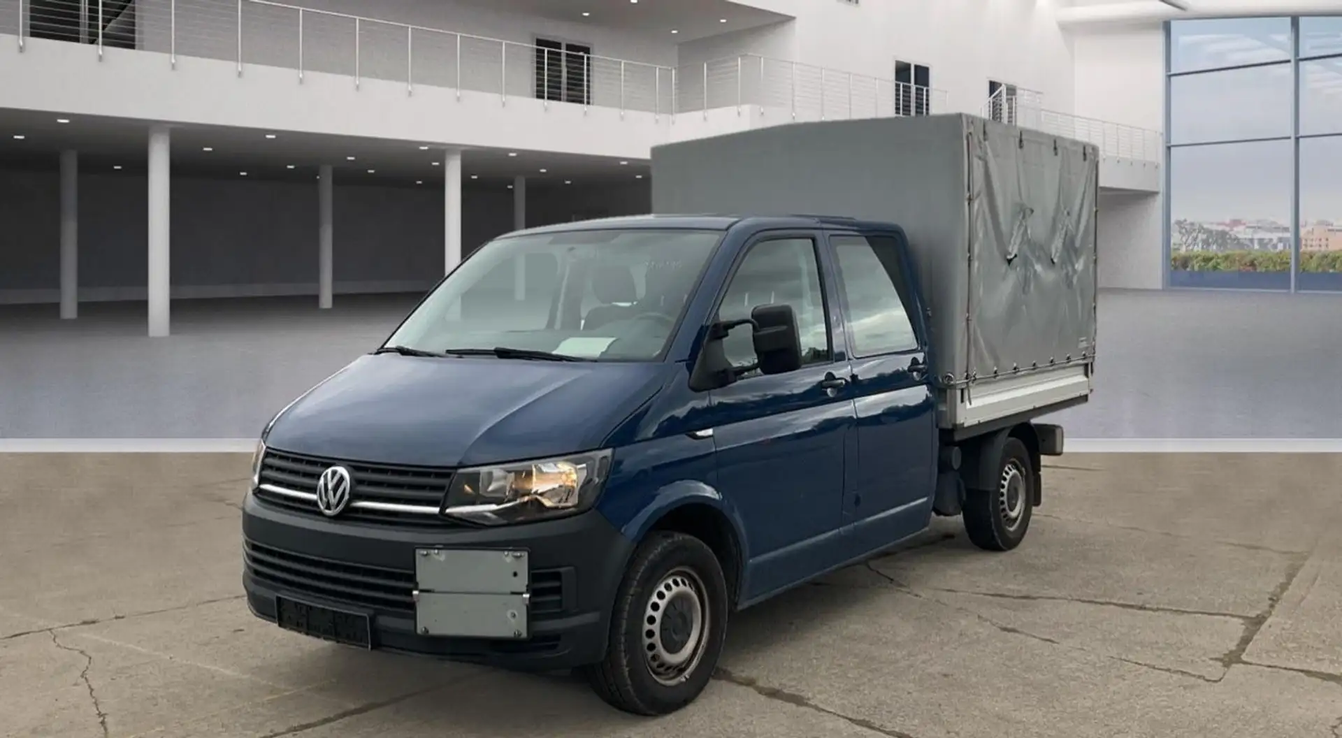 Volkswagen T6 Transporter Pritsche DOKA KLIMA LANG 4MOTION Blau - 1