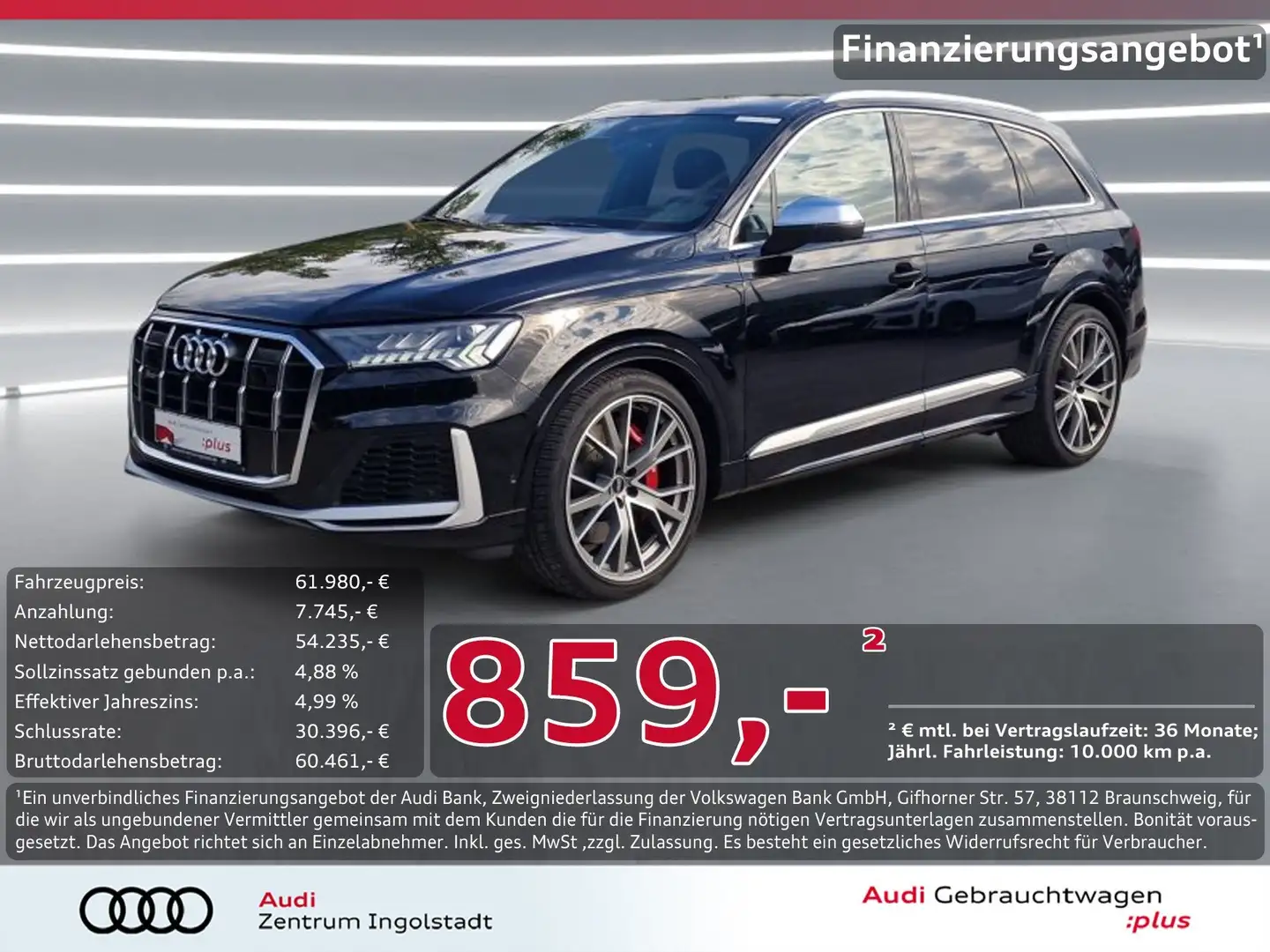Audi SQ7 TFSI MATRIX STHZG Pano AHK ACC HuD B&O 22" Schwarz - 1
