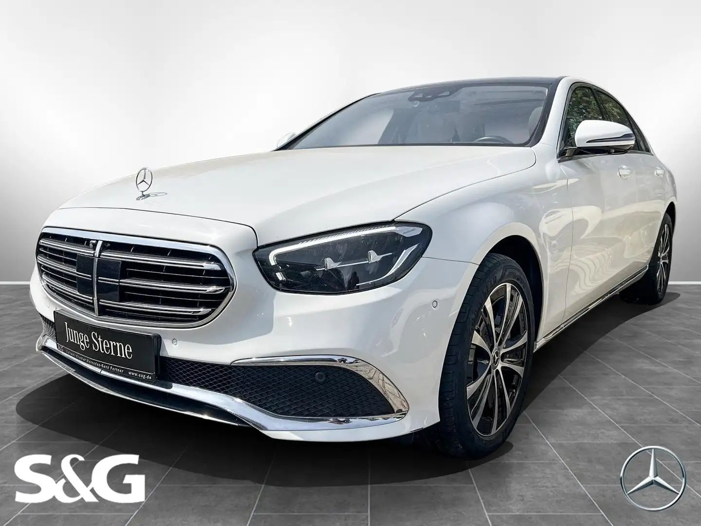 Mercedes-Benz E 400 d 4M Limousine Exclusive Pano+360°+Busines Weiß - 1