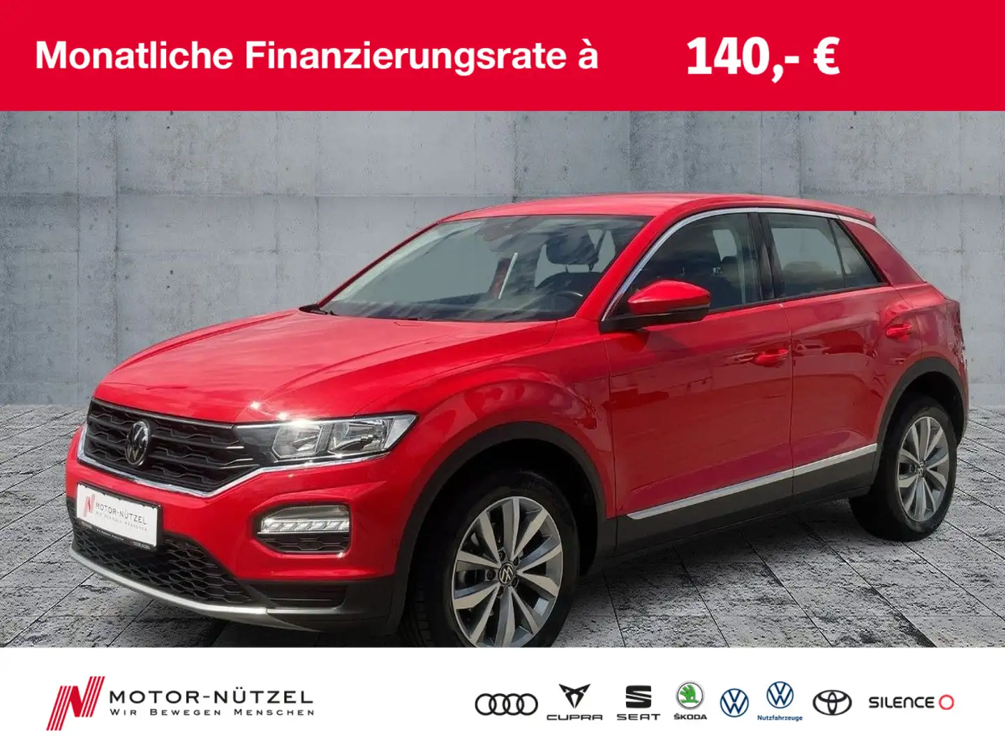 Volkswagen T-Roc 1.0 TSI STYLE ACC+AHK+SHZ+PLA+2xPDC+DAB+BT Rouge - 1