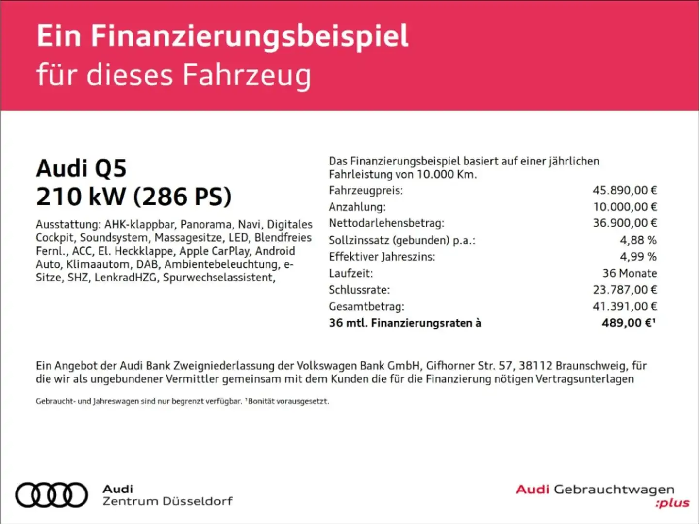 Audi Q5 S line 50 TDI quattro PANO MATRIX AHK B&O Grau - 2