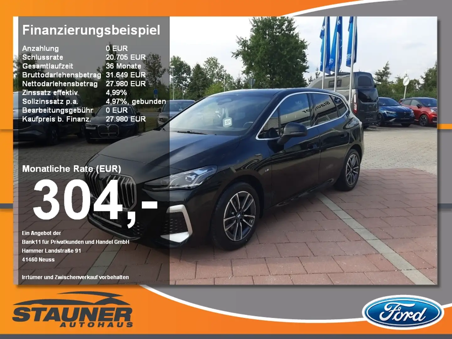 BMW 218 i Active Tourer M-Sport ACC LED Kamera HiFi Zwart - 1
