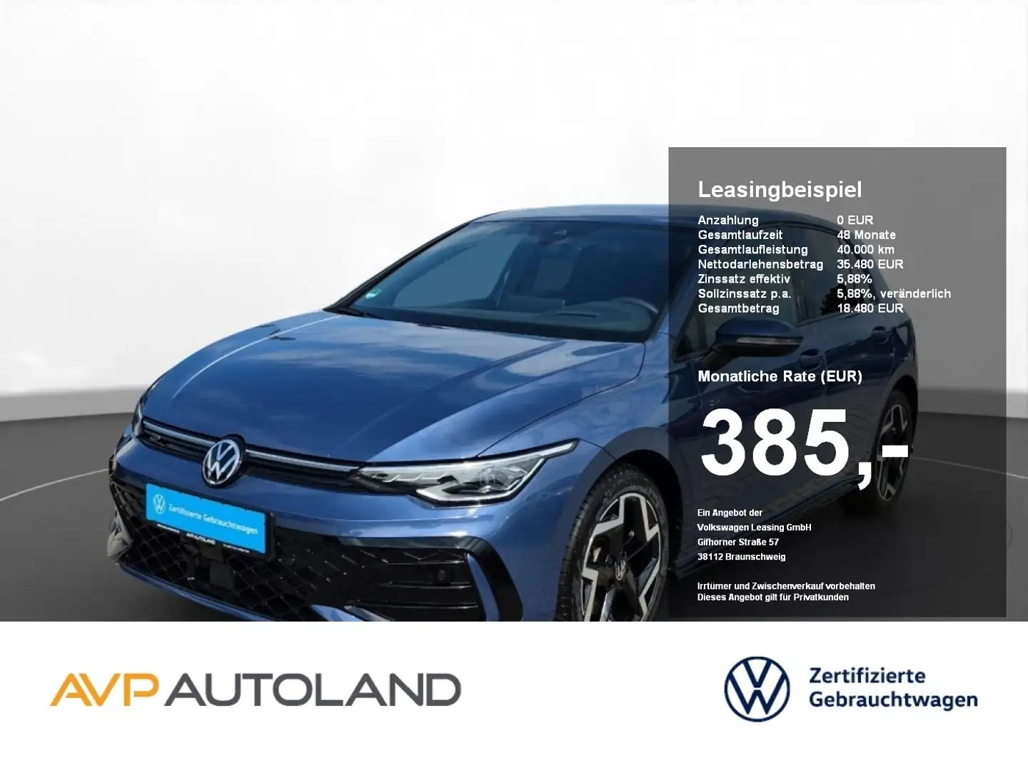 Volkswagen Golf VIII 2.0 TDI DSG R-Line | NAVI | LED | AHK Azul - 1