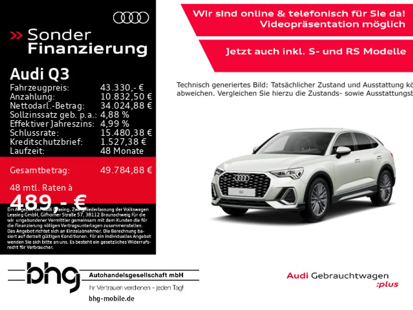 Audi Q3 40 TFSI Sportback quattro S tronic S line Silber - 1