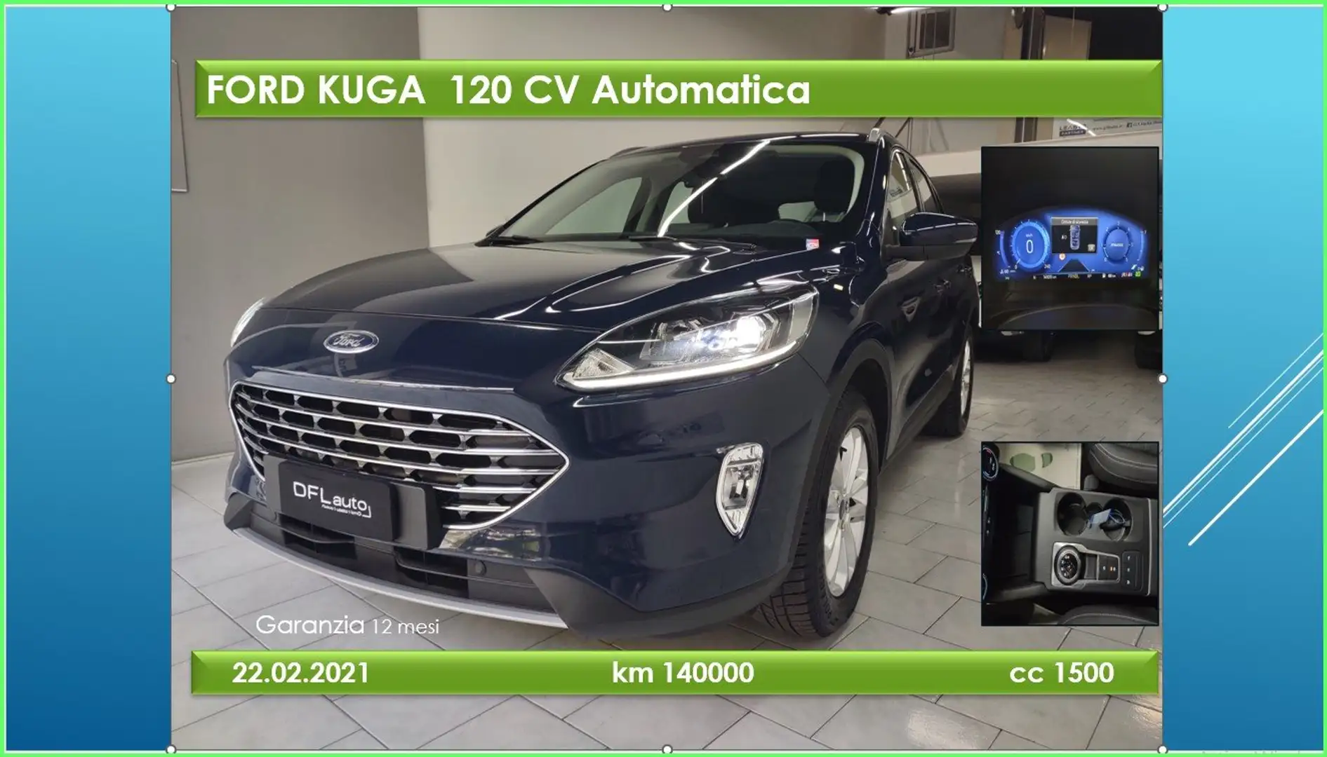 Ford Kuga Kuga 1.5 ecoblue Titanium Business 2wd 120cv auto Blu/Azzurro - 1