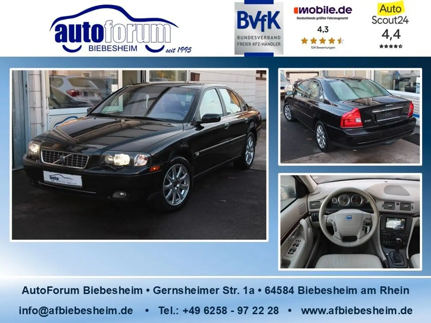 Volvo S80 2.9 T6 Summum Leder*Standhzg*Memory*Xenon Schwarz - 1
