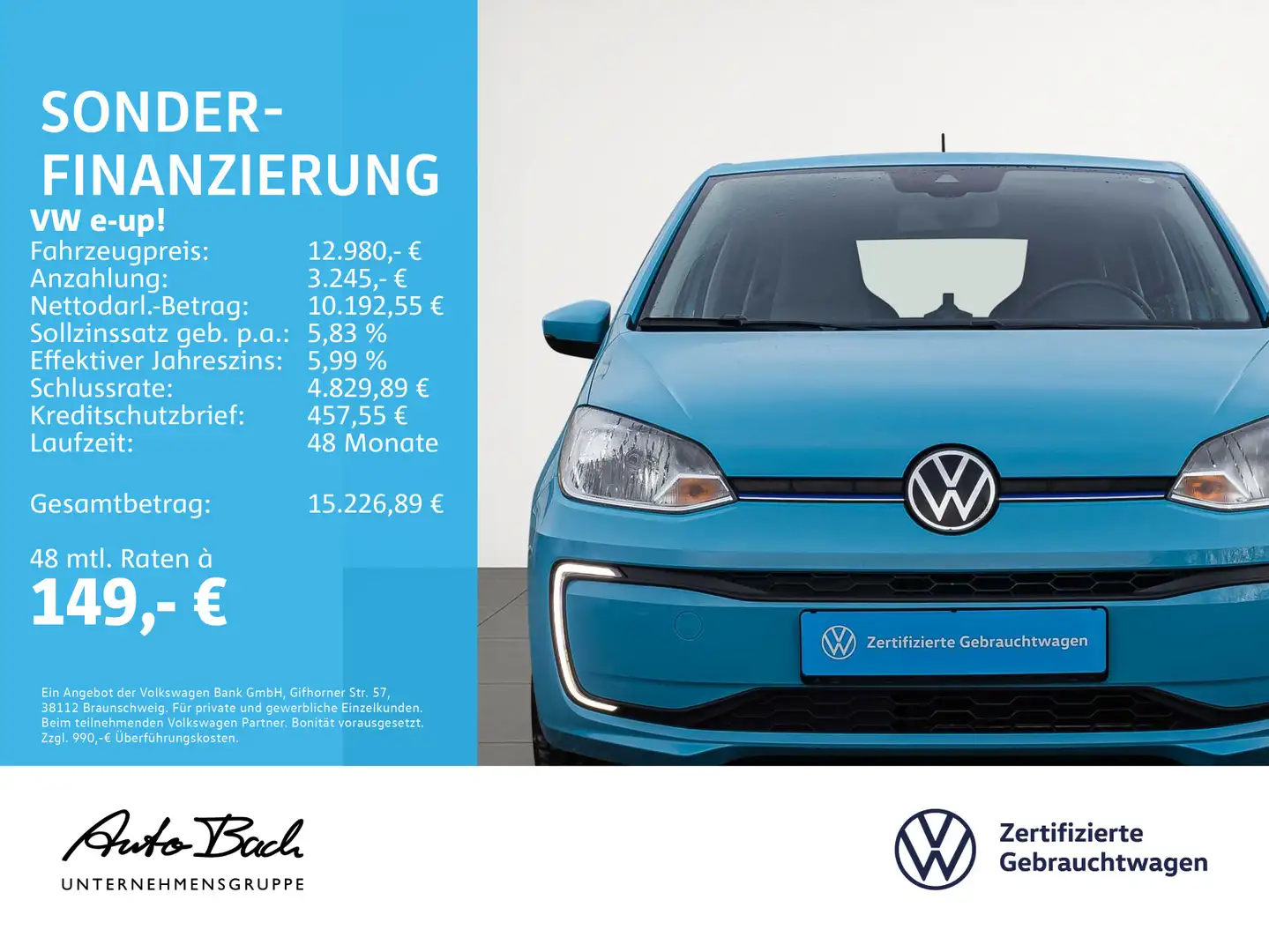 Volkswagen e-up! Klimaautomatik GRA RFK EPH DAB Blau - 2