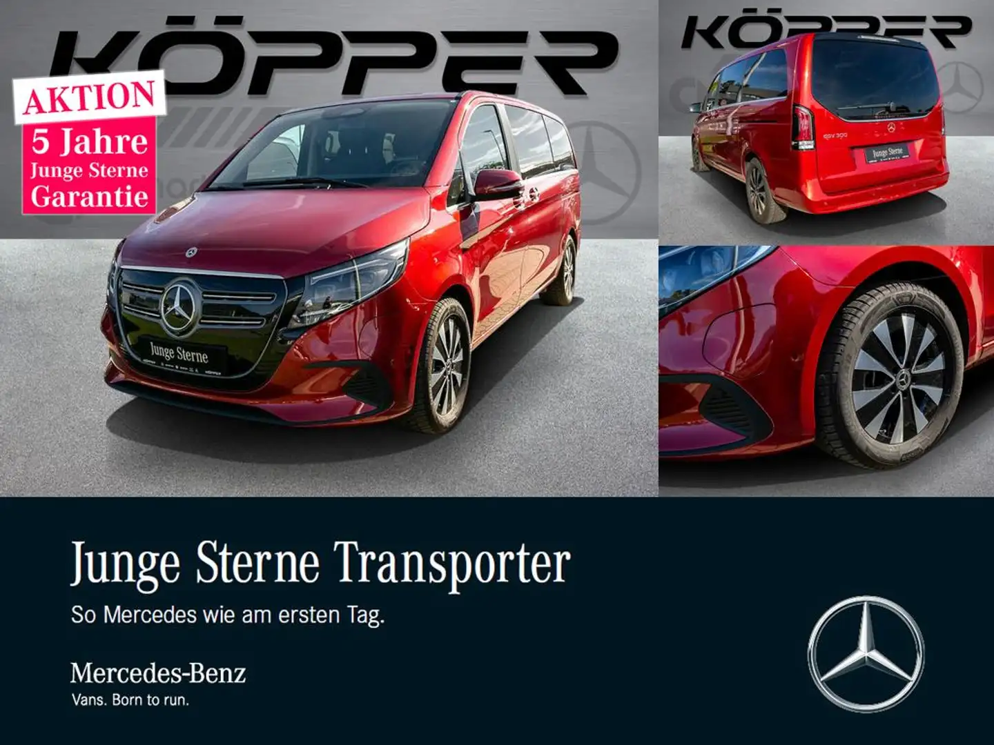 Mercedes-Benz EQV 300 AVANTGARDE L neues Modell 7-Sitzer Leder Rot - 1