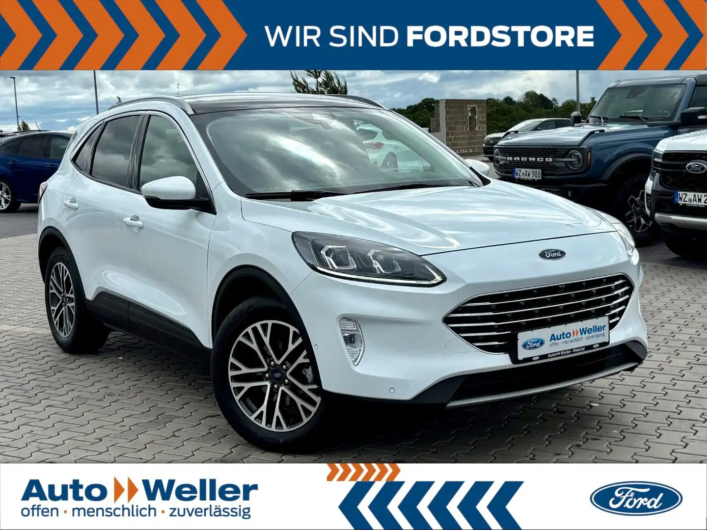 Ford Kuga Hybrid Titanium X FHEV 4x4 AHK 1. Hand ! Blanc - 1
