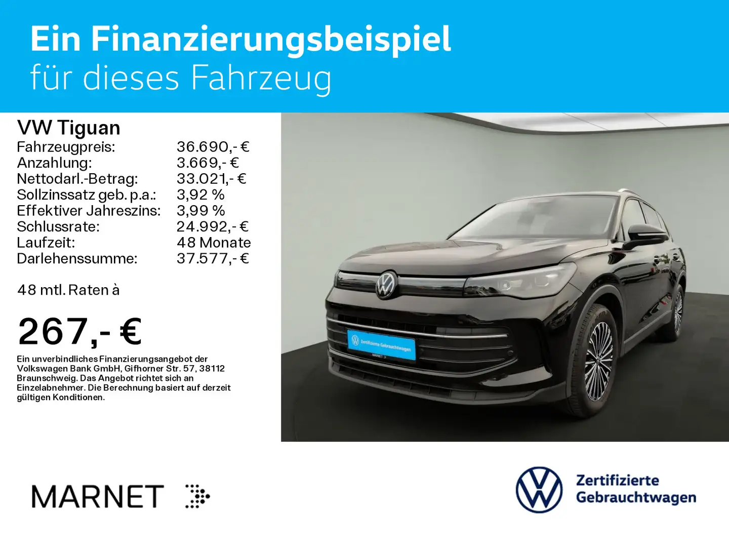 Volkswagen Tiguan 2.0 TDI DSG LIFE*LED*AHK*KAMERA*NAVI*PDC* Zwart - 2