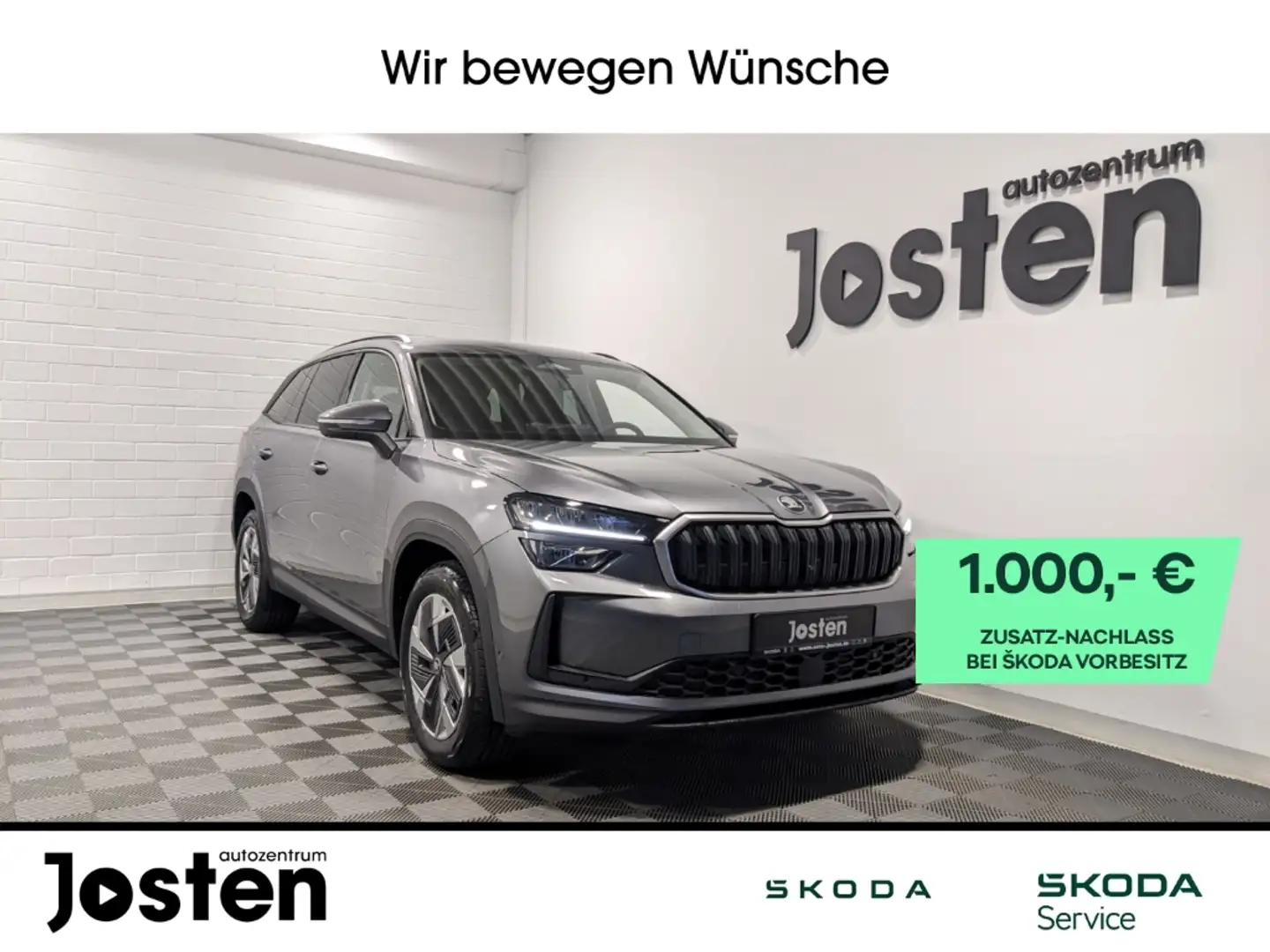 Skoda Kodiaq Selection 2.0TDI Fahrass+ AHK 3.Sitzreihe Komfort Grijs - 1