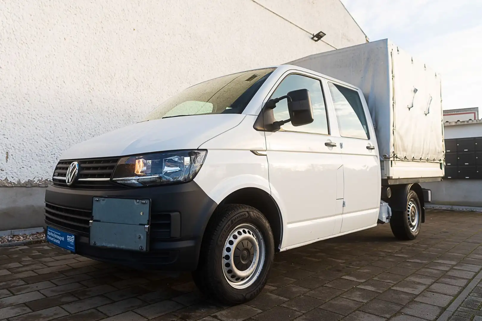 Volkswagen T6 Transporter 2.0 TDI Doka Pritsch+Plane 4M Blanc - 2