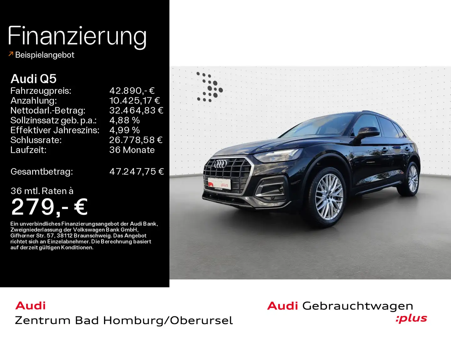 Audi Q5 50 TDI quattro*Navi*LED*Alu*AHK*PDC*Virtual C Schwarz - 1