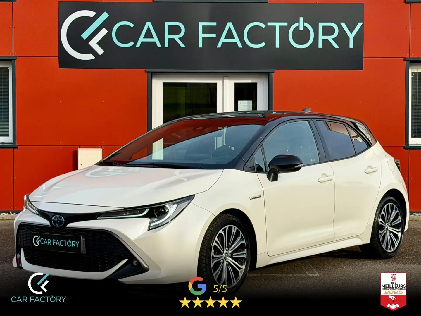Toyota Corolla Hybride 122 H BVA Caméra GPS Carplay Régulateur Adapt Bi-Led Garantie 1an Blanc - 1