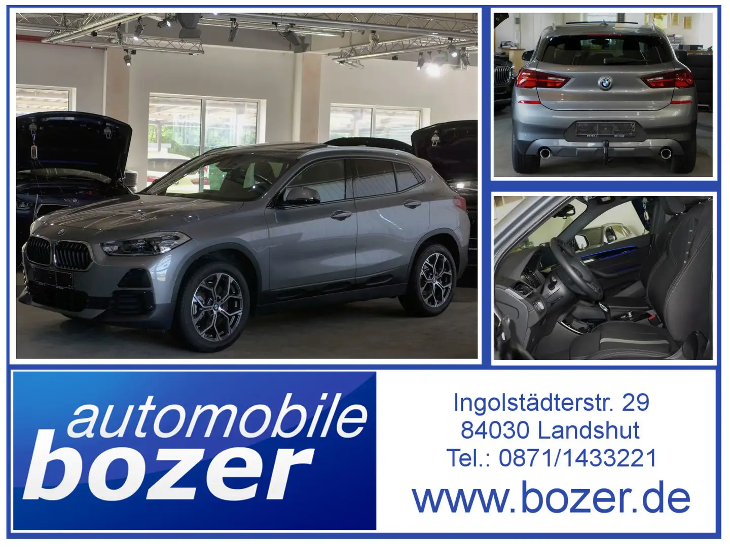BMW X2 20d xDr Navi Groß,HUD,AHK,Dach Grau - 1