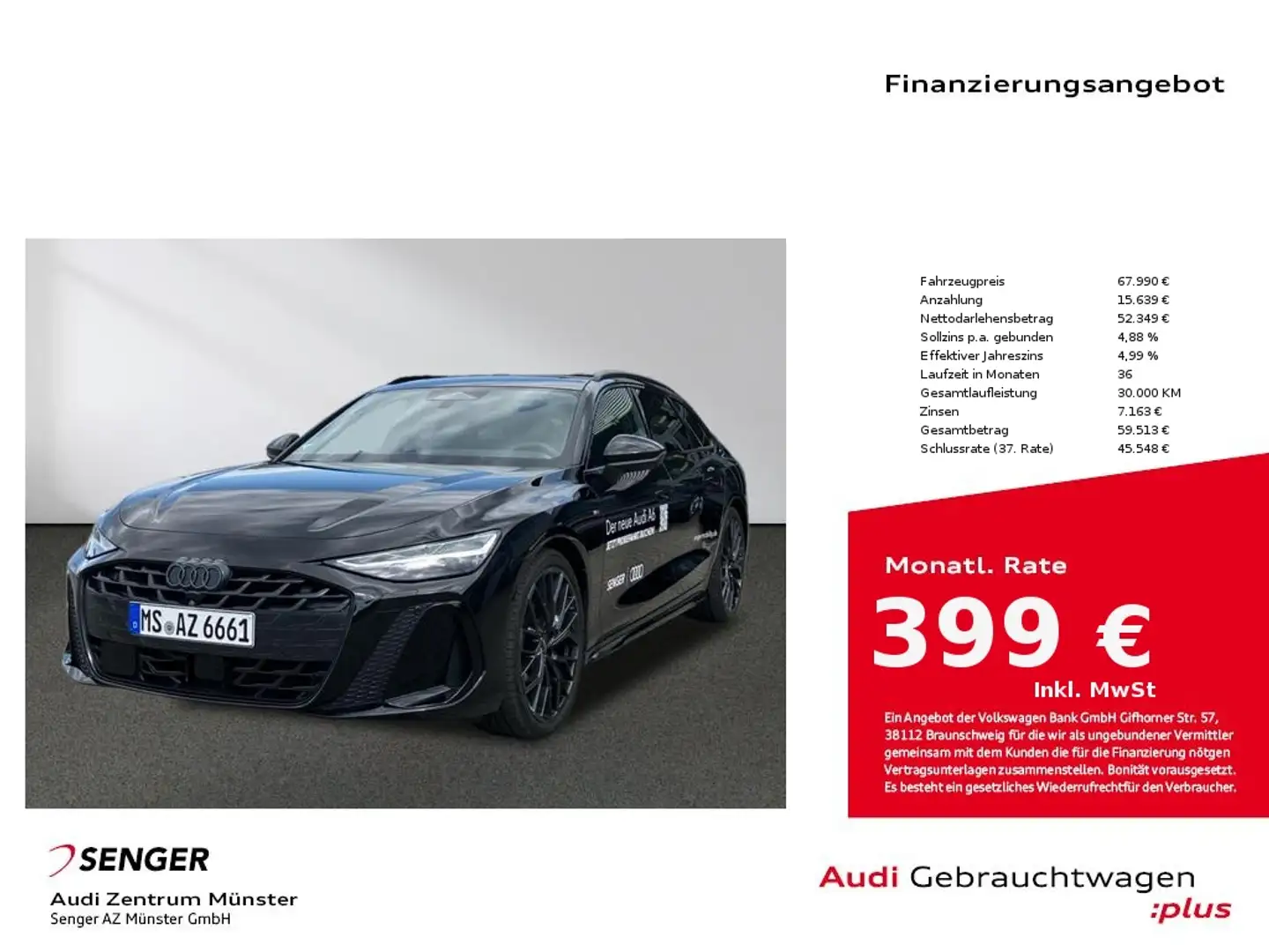 Audi A6 Avant TDI quattro S line NEUES MODELL360° Kamera Schwarz - 1