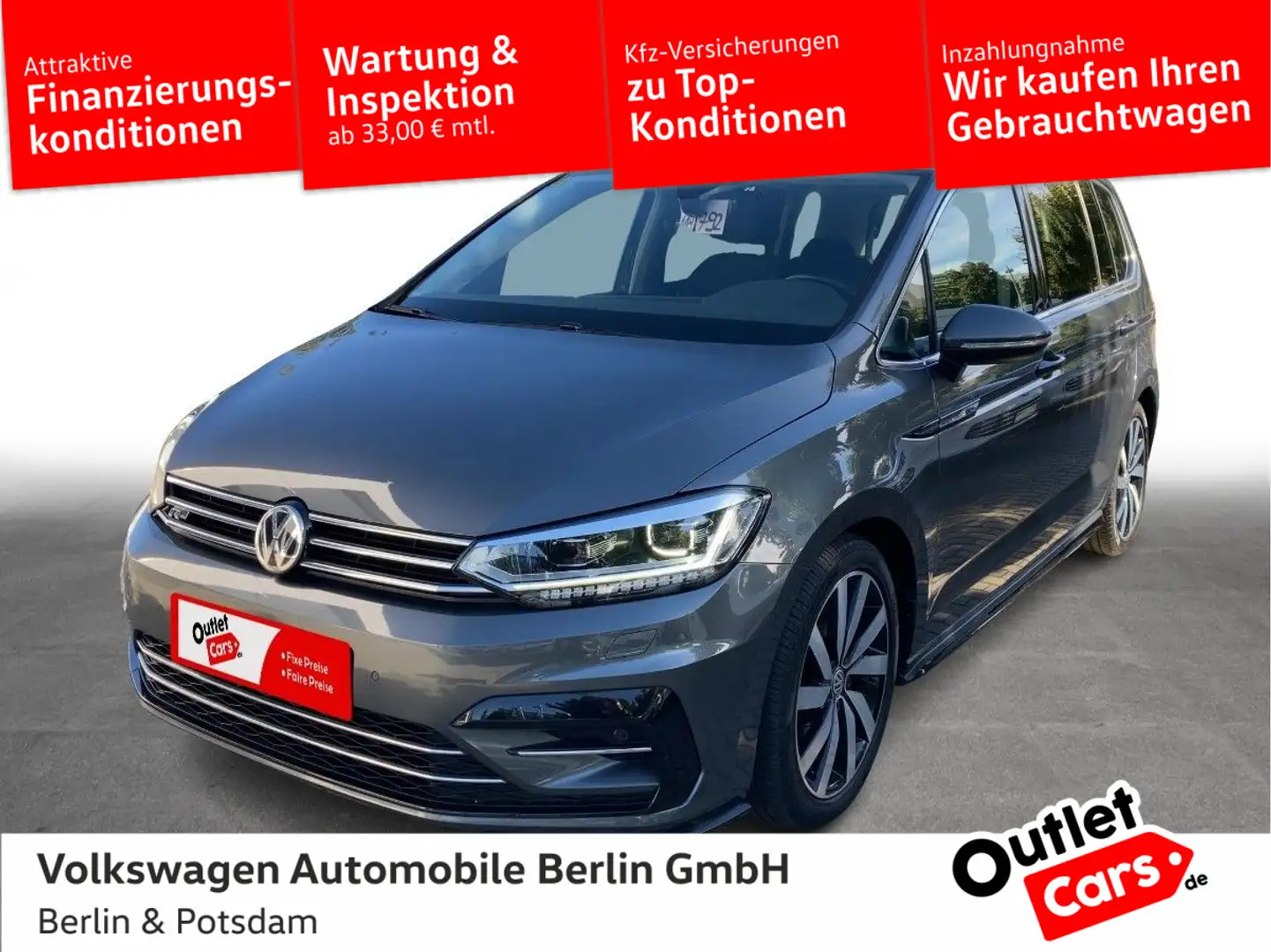Volkswagen Touran 1.8 TSI Highline DSG LED Navi AHK Grau - 1