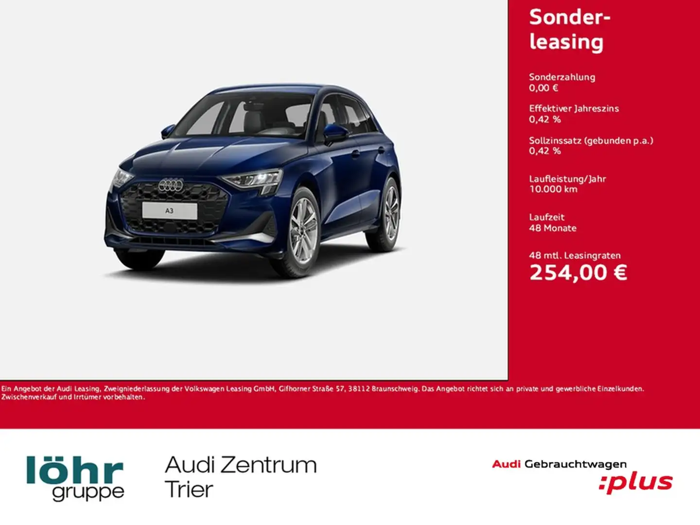 Audi A3 Sportback 30 TFSI advanced 6-Gang Blau - 1