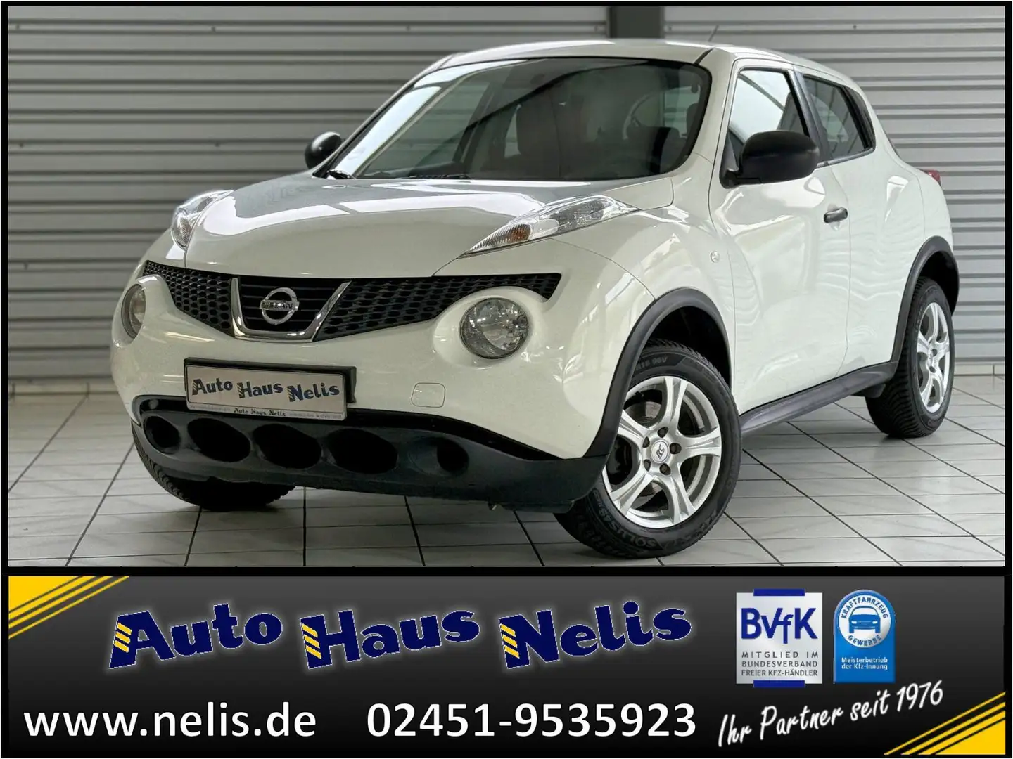 Nissan Juke 1,6 Visia Klima RadioMP3 Touch BT Allwetter White - 1