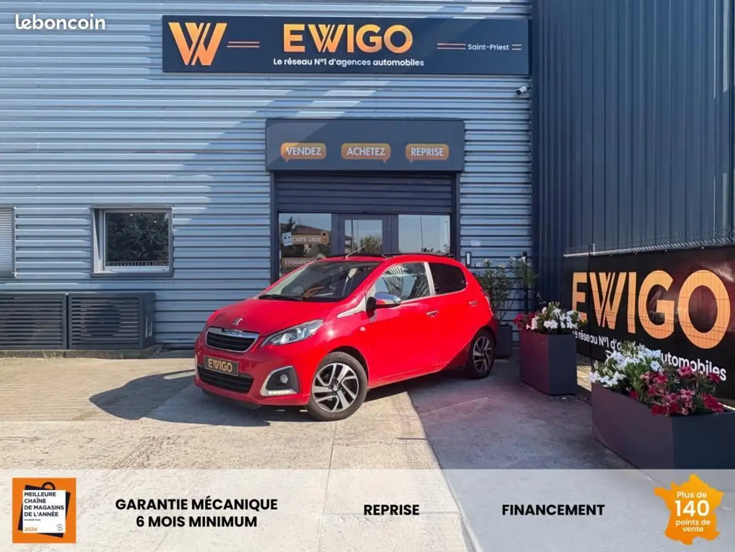 Peugeot 108 1.2 VTI 82ch TOIT OUVRANT- CAMERA DE RECUL Rouge - 1