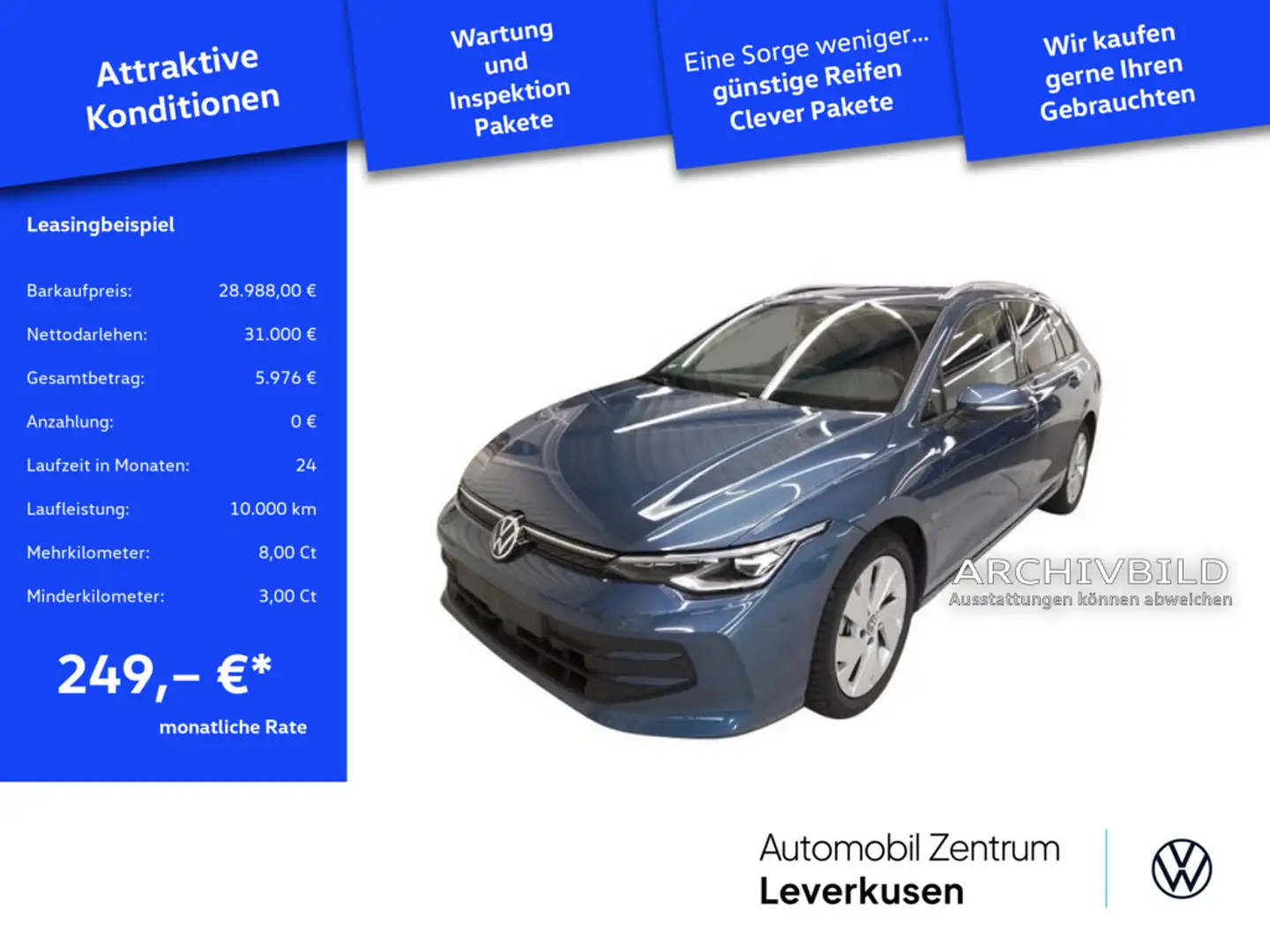 Volkswagen Golf VIII Variant Life DSG VIRT SHZ CARPLAY LED Noir - 1