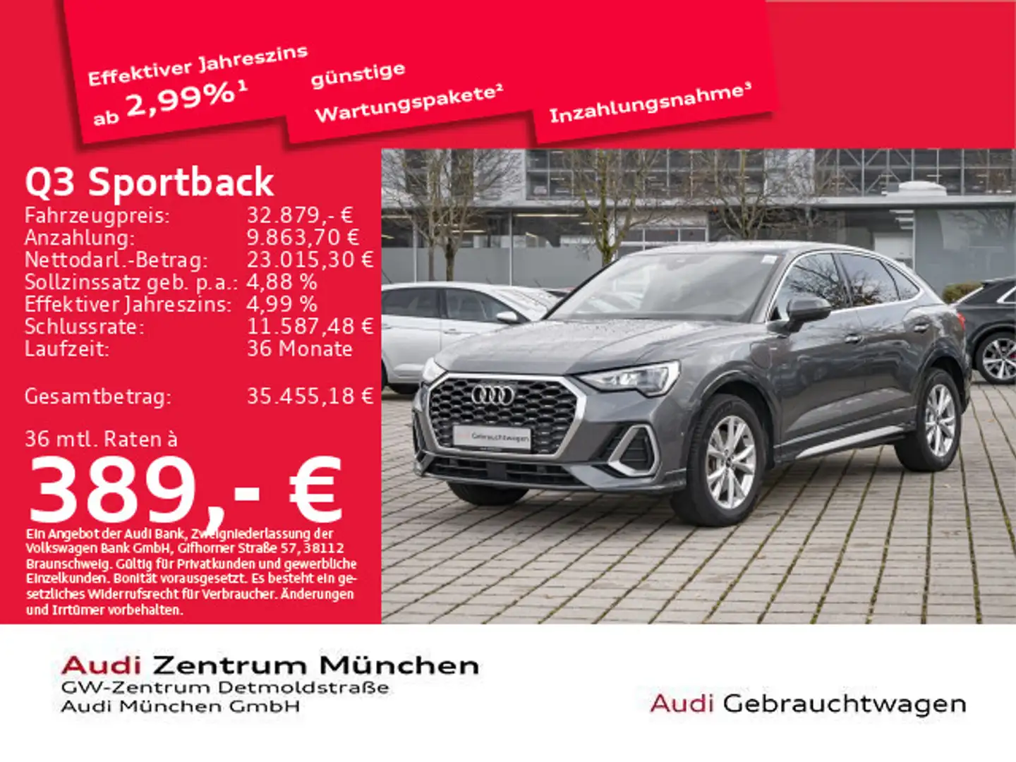 Audi Q3 45 TFSI e S tronic S line Virtual/N Grau - 1