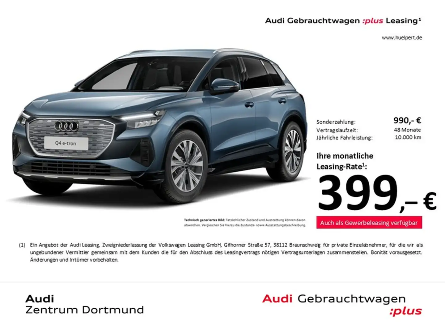 Audi Q4 e-tron 45 quattro advanced AHK CAM ACC LM19 Blau - 1