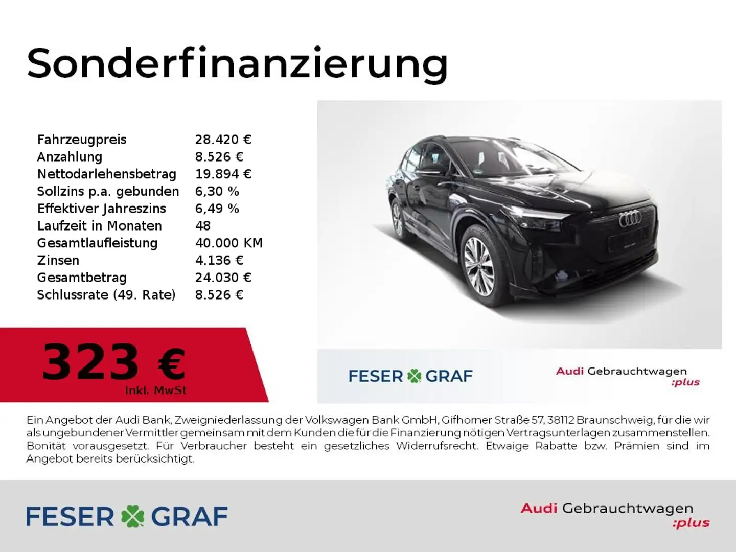 Audi Q4 e-tron 40 e-tron Navi,LED,Kamera,Sportsitze Schwarz - 1