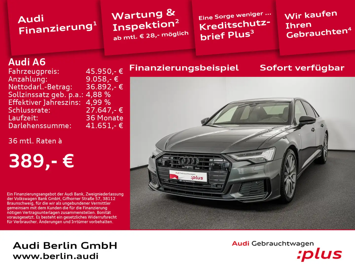 Audi A6 50 TDI qu.tiptr. LEDER MATRIX NACHTS 360°K Grey - 1