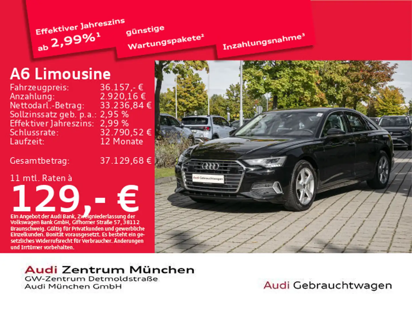 Audi A6 45 TFSI S tronic advanced ACC/Navi Schwarz - 1