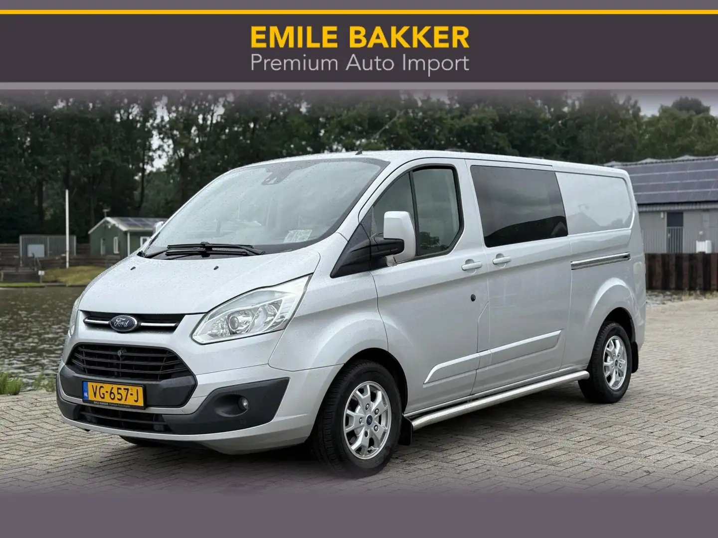 Ford Transit Custom 290 2.2 TDCI L2H1 DC LEER/2x SCHUIFDEUR Zilver - 1