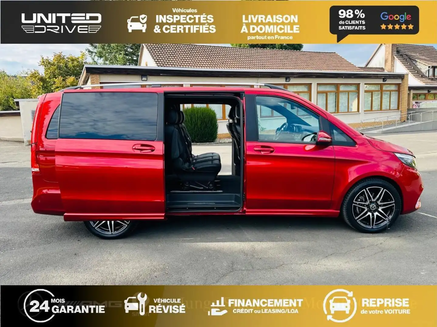 Mercedes-Benz V 300 V Long 300 d - BVA 9G-Tronic  - BM 447 Long Avantgarde - BVA PHASE 2 Rouge - 2