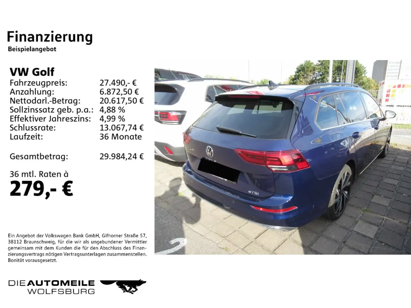 Volkswagen Golf Variant Golf 8 VIII Variant 1.5 eTSI DSG Style Standhzg/ Blau - 2