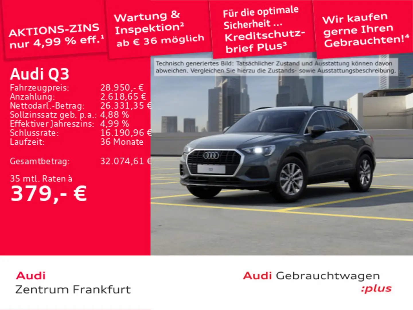 Audi Q3 35 TDI S tronic LED ACC DAB Tempomat Grau - 1