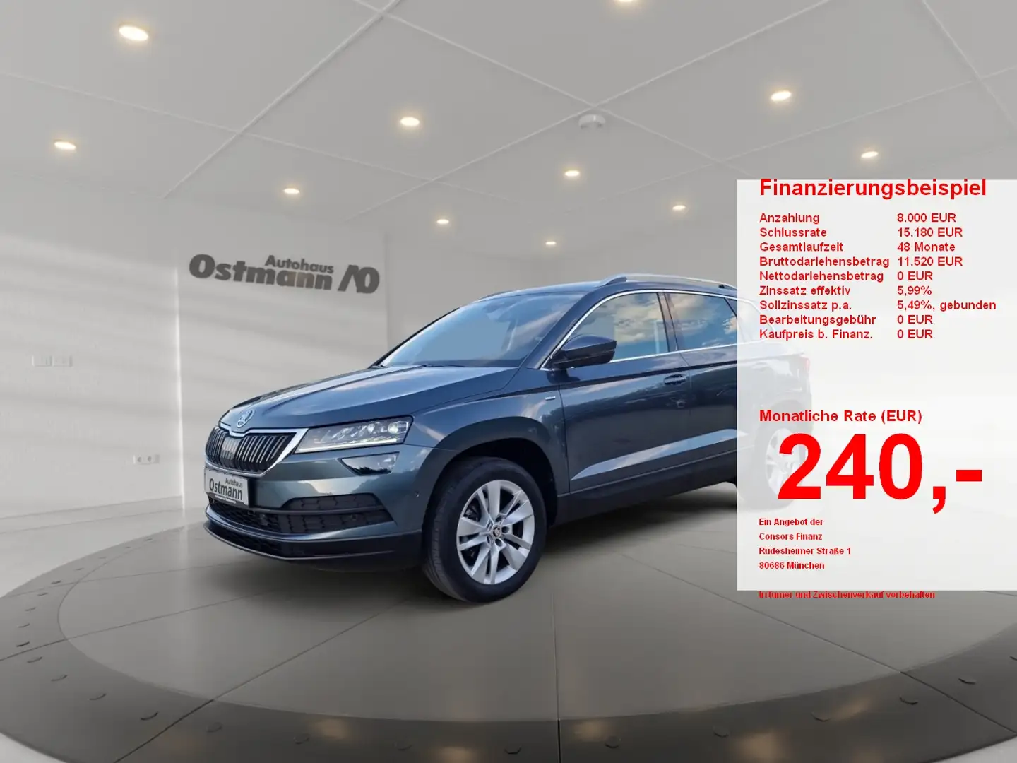 Skoda Karoq 1.5 TSI ACT Clever 4xSHZ ACC AHK SpurH KAM Grau - 1