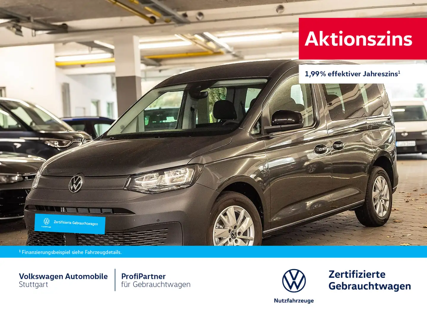 Volkswagen Caddy 2.0 TDI Euro 6e Klima  AHK Grau - 1