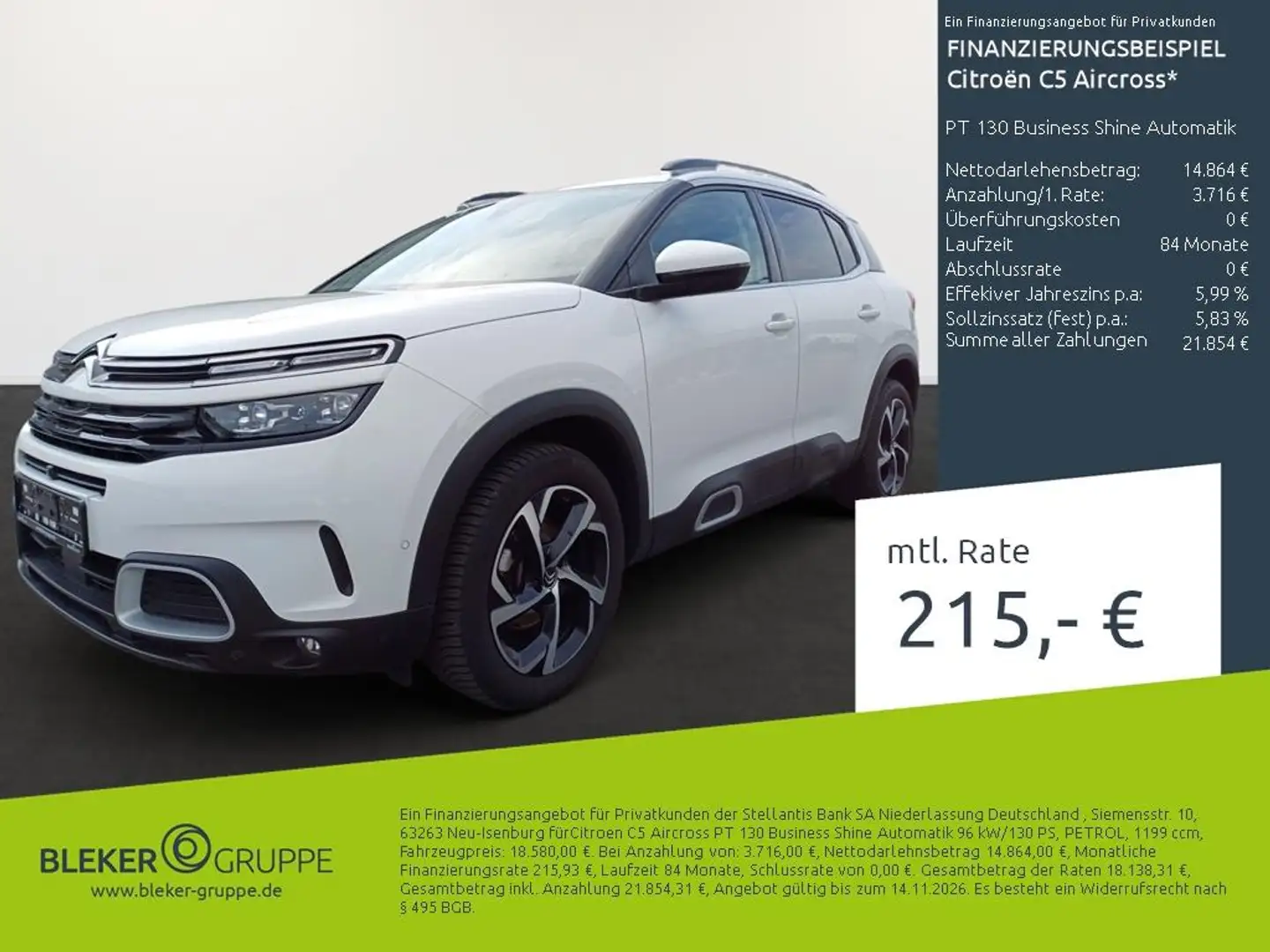 Citroen C5 Aircross PT 130 Business Shine Automatik Weiß - 1