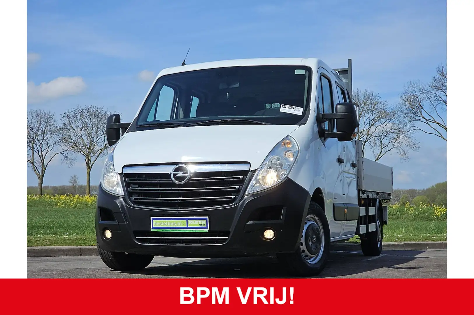 Opel Movano 2.3 CDTI L3 DC open laadbak, HIAB 029 KRAAN, airco Weiß - 2