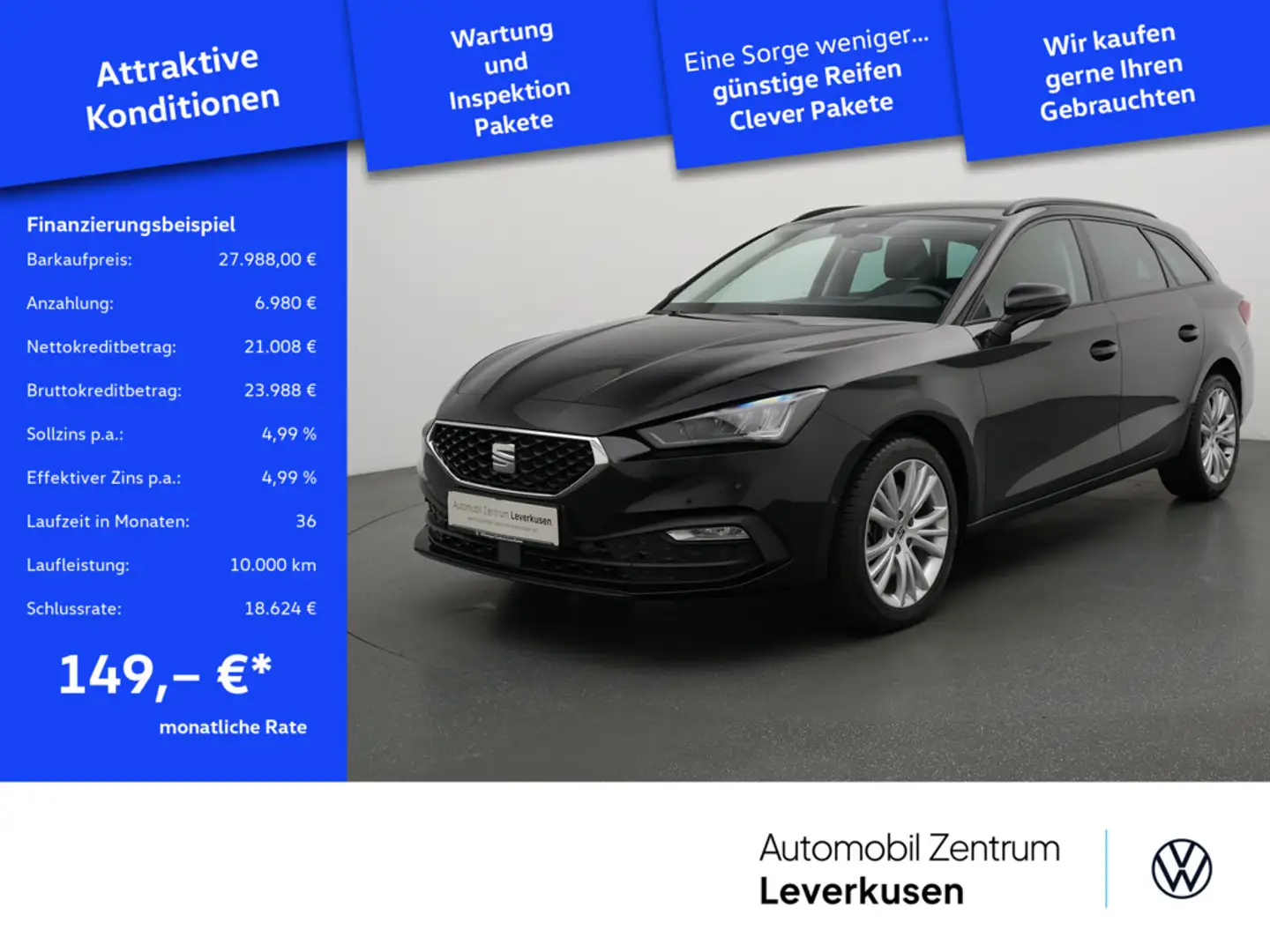 SEAT Leon ST Style DSG NAVI VIRT ACC KAM KEYLESS S Schwarz - 1