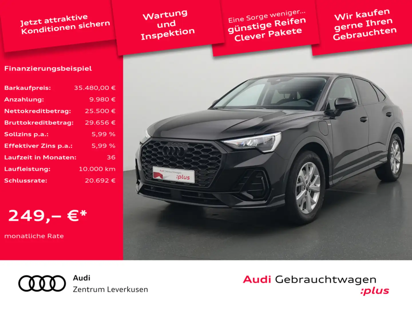 Audi Q3 Sportback 45 e S line S-TRON NAVI VIRT SHZ Zwart - 1